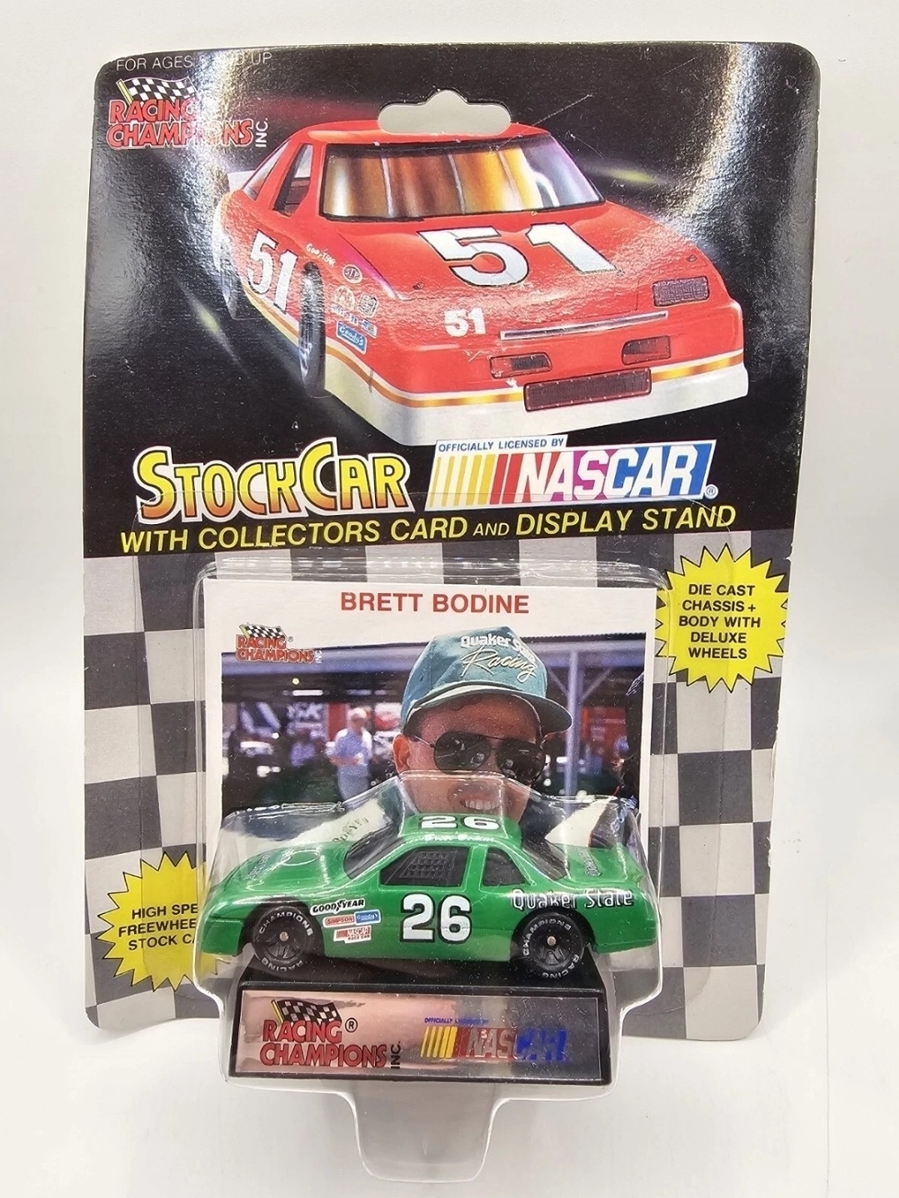 Brett Bodine 1991 Racing Champions NASCAR #26 Quaker State Ford 1:64 Diecast